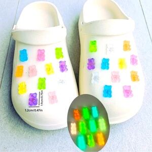 Gummy Bear shoe charms glow in the dark NWT